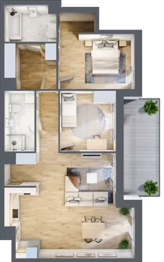 3 pokoje, apartament 82,73 m², piętro 3, oferta nr A.31, Apartamenty Kapitanat bud. A, Gdańsk, Śródmieście, ul. Stępkarska / Wiosny Ludów