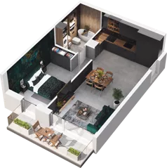 1 pokój, mieszkanie 49,38 m², piętro 3, oferta nr CP/R7/49, Centralpark, Gdańsk, Piecki-Migowo, Morena, ul. Franciszka Rakoczego