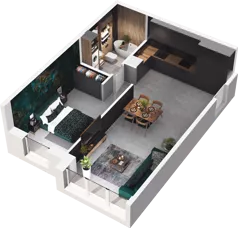 1 pokój, mieszkanie 50,77 m², piętro 8, oferta nr CP/R7/99, Centralpark, Gdańsk, Piecki-Migowo, Morena, ul. Franciszka Rakoczego