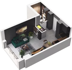 1 pokój, mieszkanie 27,36 m², piętro 2, oferta nr CP/R7/36, Centralpark, Gdańsk, Piecki-Migowo, Morena, ul. Franciszka Rakoczego