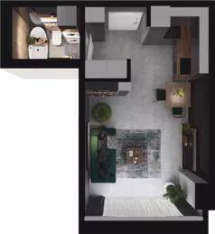 1 pokój, mieszkanie 27,36 m², piętro 2, oferta nr CP/R7/36, Centralpark, Gdańsk, Piecki-Migowo, Morena, ul. Franciszka Rakoczego