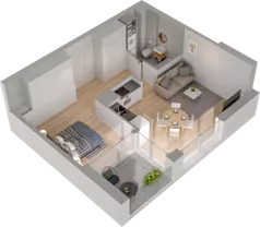 1 pokój, mieszkanie 42,99 m², piętro 6, oferta nr CP/R5/54, Centralpark, Gdańsk, Piecki-Migowo, Morena, ul. Franciszka Rakoczego