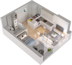 1 pokój, mieszkanie 26,93 m², piętro 6, oferta nr CP/R5/55, Centralpark, Gdańsk, Piecki-Migowo, Morena, ul. Franciszka Rakoczego