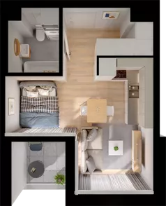 1 pokój, mieszkanie 26,93 m², piętro 6, oferta nr CP/R5/55, Centralpark, Gdańsk, Piecki-Migowo, Morena, ul. Franciszka Rakoczego