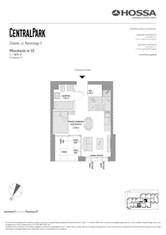 1 pokój, mieszkanie 26,93 m², piętro 6, oferta nr CP/R5/55, Centralpark, Gdańsk, Piecki-Migowo, Morena, ul. Franciszka Rakoczego