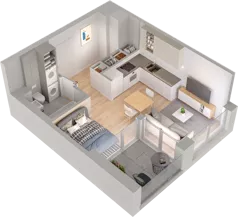 1 pokój, mieszkanie 28,55 m², piętro 7, oferta nr CP/R5/72, Centralpark, Gdańsk, Piecki-Migowo, Morena, ul. Franciszka Rakoczego