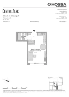 1 pokój, mieszkanie 27,45 m², piętro 1, oferta nr CP/R7/26, Centralpark, Gdańsk, Piecki-Migowo, Morena, ul. Franciszka Rakoczego