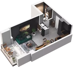 1 pokój, mieszkanie 27,88 m², piętro 13, oferta nr CP/R7/146, Centralpark, Gdańsk, Piecki-Migowo, Morena, ul. Franciszka Rakoczego