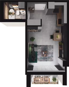 1 pokój, mieszkanie 27,88 m², piętro 13, oferta nr CP/R7/146, Centralpark, Gdańsk, Piecki-Migowo, Morena, ul. Franciszka Rakoczego