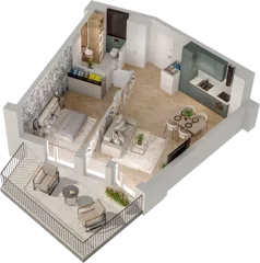 2 pokoje, mieszkanie 50,50 m², piętro 1, oferta nr WL/D33/10, Wiczlino Lyceum, Gdynia, Chwarzno-Wiczlino, Wiczlino, ul. Danusi 31 