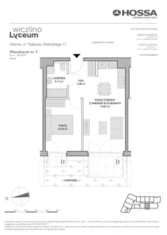 2 pokoje, mieszkanie 38,29 m², piętro 1, oferta nr WL/Z11/13, Wiczlino Lyceum, Gdynia, Chwarzno-Wiczlino, Wiczlino, ul. Danusi 31 