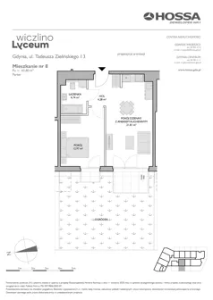 2 pokoje, mieszkanie 43,80 m², parter, oferta nr WL/Z13/8, Wiczlino Lyceum, Gdynia, Chwarzno-Wiczlino, Wiczlino, ul. Danusi 31 