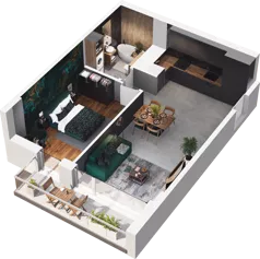 2 pokoje, mieszkanie 50,39 m², piętro 1, oferta nr CP/R7/24, Centralpark, Gdańsk, Piecki-Migowo, Morena, ul. Franciszka Rakoczego