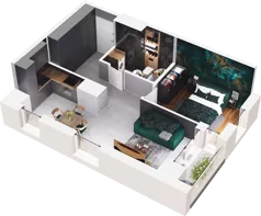 2 pokoje, mieszkanie 43,85 m², piętro 1, oferta nr CP/R7/28, Centralpark, Gdańsk, Piecki-Migowo, Morena, ul. Franciszka Rakoczego
