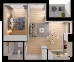 2 pokoje, mieszkanie 43,16 m², piętro 7, oferta nr CP/R5/75, Centralpark, Gdańsk, Piecki-Migowo, Morena, ul. Franciszka Rakoczego