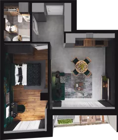 2 pokoje, mieszkanie 43,23 m², piętro 12, oferta nr CP/R7/137, Centralpark, Gdańsk, Piecki-Migowo, Morena, ul. Franciszka Rakoczego