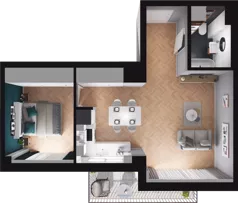 2 pokoje, mieszkanie 44,47 m², piętro 3, oferta nr F60/42, Centrum Chwarzno - Wiczlino, Gdynia, Chwarzno-Wiczlino, ul. Fregatowa