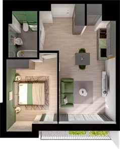 2 pokoje, mieszkanie 38,06 m², piętro 1, oferta nr CCW/S26/12, Centrum Chwarzno - Wiczlino , Gdynia, Chwarzno-Wiczlino, ul. Fregatowa