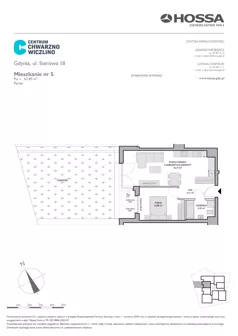 2 pokoje, mieszkanie 43,78 m², piętro 1, oferta nr CCW/S22/14, Centrum Chwarzno - Wiczlino , Gdynia, Chwarzno-Wiczlino, ul. Fregatowa