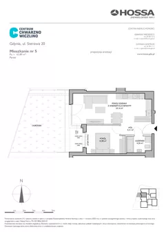 2 pokoje, mieszkanie 43,78 m², piętro 1, oferta nr CCW/S22/14, Centrum Chwarzno - Wiczlino, Gdynia, Chwarzno-Wiczlino, ul. Fregatowa