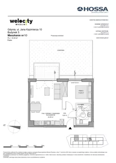 2 pokoje, mieszkanie 42,83 m², parter, oferta nr WW/B5/10, Welocity Wiczlino, Gdynia, Chwarzno-Wiczlino, ul. Jana Kazimierza