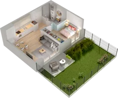 2 pokoje, mieszkanie 42,38 m², parter, oferta nr WW/B5/11, Welocity Wiczlino, Gdynia, Chwarzno-Wiczlino, ul. Jana Kazimierza