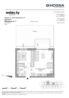 2 pokoje, mieszkanie 42,38 m², parter, oferta nr WW/B5/11, Welocity Wiczlino, Gdynia, Chwarzno-Wiczlino, ul. Jana Kazimierza