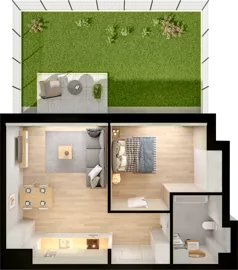 2 pokoje, mieszkanie 46,62 m², parter, oferta nr WW/B5/12, Welocity Wiczlino, Gdynia, Chwarzno-Wiczlino, ul. Jana Kazimierza