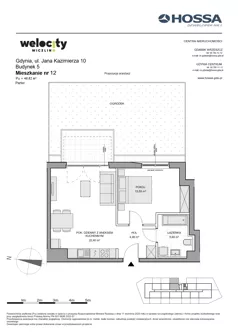 2 pokoje, mieszkanie 46,62 m², parter, oferta nr WW/B5/12, Welocity Wiczlino, Gdynia, Chwarzno-Wiczlino, ul. Jana Kazimierza