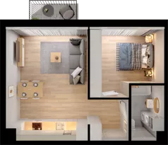 2 pokoje, mieszkanie 42,88 m², piętro 2, oferta nr WW/B5/34, Welocity Wiczlino, Gdynia, Chwarzno-Wiczlino, ul. Jana Kazimierza