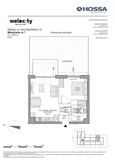 2 pokoje, mieszkanie 36,66 m², piętro 1, oferta nr WW/JK14/14, Welocity Wiczlino, Gdynia, Chwarzno-Wiczlino, ul. Jana Kazimierza