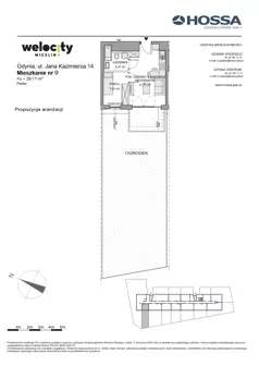 2 pokoje, mieszkanie 29,06 m², piętro 1, oferta nr WW/JK14/22, Welocity Wiczlino, Gdynia, Chwarzno-Wiczlino, ul. Jana Kazimierza