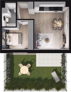 2 pokoje, mieszkanie 43,99 m², piętro 1, oferta nr WW/B1/10, Welocity Wiczlino, Gdynia, Chwarzno-Wiczlino, ul. Jana Kazimierza
