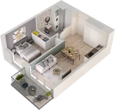 2 pokoje, mieszkanie 38,63 m², parter, oferta nr WO/P33/17, Wiszące Ogrody, Gdańsk, Jasień, Kiełpinek, ul. Przytulna