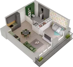 2 pokoje, mieszkanie 40,53 m², parter, oferta nr WO/P3/1, Wiszące Ogrody, Gdańsk, Jasień, Kiełpinek, ul. Przytulna