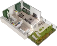2 pokoje, mieszkanie 38,63 m², parter, oferta nr WO/P33/17, Wiszące Ogrody, Gdańsk, Jasień, Kiełpinek, ul. Przytulna