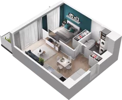 2 pokoje, mieszkanie 34,81 m², piętro 1, oferta nr WO/O18/11, Wiszące Ogrody, Gdańsk, Jasień, Kiełpinek, ul. Przytulna