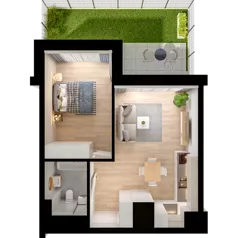 2 pokoje, mieszkanie 42,66 m², parter, oferta nr WO/P33/11, Wiszące Ogrody, Gdańsk, Jasień, Kiełpinek, ul. Przytulna