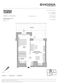 2 pokoje, mieszkanie 43,13 m², parter, oferta nr WO/P3/11, Wiszące Ogrody, Gdańsk, Jasień, Kiełpinek, ul. Przytulna