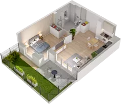 2 pokoje, mieszkanie 42,66 m², parter, oferta nr WO/P33/11, Wiszące Ogrody, Gdańsk, Jasień, Kiełpinek, ul. Przytulna