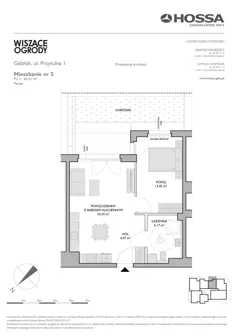 2 pokoje, mieszkanie 42,66 m², parter, oferta nr WO/P33/11, Wiszące Ogrody, Gdańsk, Jasień, Kiełpinek, ul. Przytulna