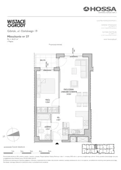 2 pokoje, mieszkanie 44,51 m², piętro 1, oferta nr WO/O19/27, Wiszące Ogrody, Gdańsk, Jasień, Kiełpinek, ul. Przytulna