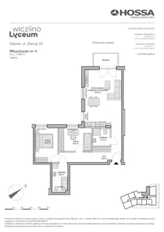 3 pokoje, mieszkanie 71,85 m², piętro 1, oferta nr WL/D33/4, Wiczlino Lyceum, Gdynia, Chwarzno-Wiczlino, Wiczlino, ul. Danusi 31 