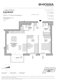 3 pokoje, mieszkanie 57,85 m², piętro 1, oferta nr WL/Z11/17, Wiczlino Lyceum, Gdynia, Chwarzno-Wiczlino, Wiczlino, ul. Danusi 31 