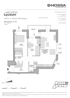 3 pokoje, mieszkanie 64,60 m², piętro 2, oferta nr WL/Z11/25, Wiczlino Lyceum, Gdynia, Chwarzno-Wiczlino, Wiczlino, ul. Danusi 31 