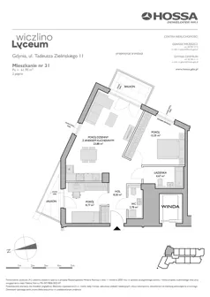 3 pokoje, mieszkanie 61,95 m², piętro 2, oferta nr WL/Z11/31, Wiczlino Lyceum, Gdynia, Chwarzno-Wiczlino, Wiczlino, ul. Danusi 31