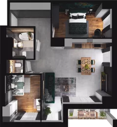 3 pokoje, mieszkanie 67,17 m², piętro 2, oferta nr CP/R7/35, Centralpark, Gdańsk, Piecki-Migowo, Morena, ul. Franciszka Rakoczego