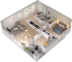 3 pokoje, mieszkanie 56,80 m², piętro 3, oferta nr CP/R5/14, Centralpark, Gdańsk, Piecki-Migowo, Morena, ul. Franciszka Rakoczego