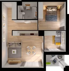 3 pokoje, mieszkanie 56,80 m², piętro 3, oferta nr CP/R5/14, Centralpark, Gdańsk, Piecki-Migowo, Morena, ul. Franciszka Rakoczego