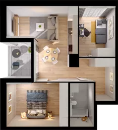3 pokoje, mieszkanie 50,20 m², piętro 3, oferta nr CP/R5/19, Centralpark, Gdańsk, Piecki-Migowo, Morena, ul. Franciszka Rakoczego
